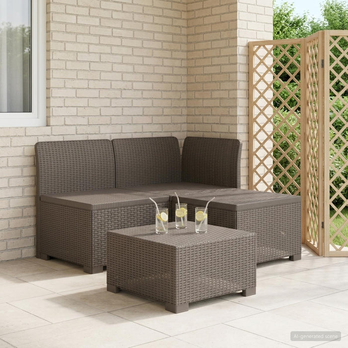 Canapea pentru Grădină cu 3 Locuri Aspect Rattan PP Gri deschis WALTI