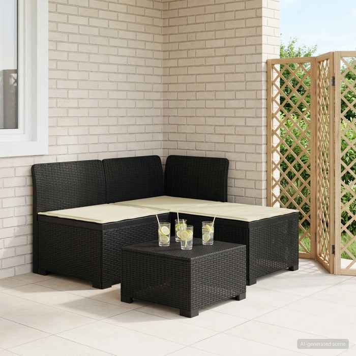 Sofa de grădină cu 3 locuri, cu perne, aspect de rattan PP WALTI
