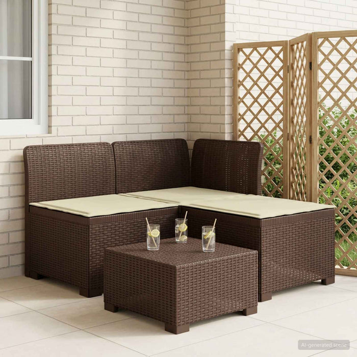 Sofa de grădină cu 3 locuri, cu perne, aspect de rattan PP Maro WALTI