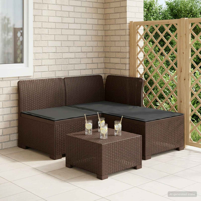 Sofa de grădină cu 3 locuri, cu perne, aspect de rattan PP Maro WALTI