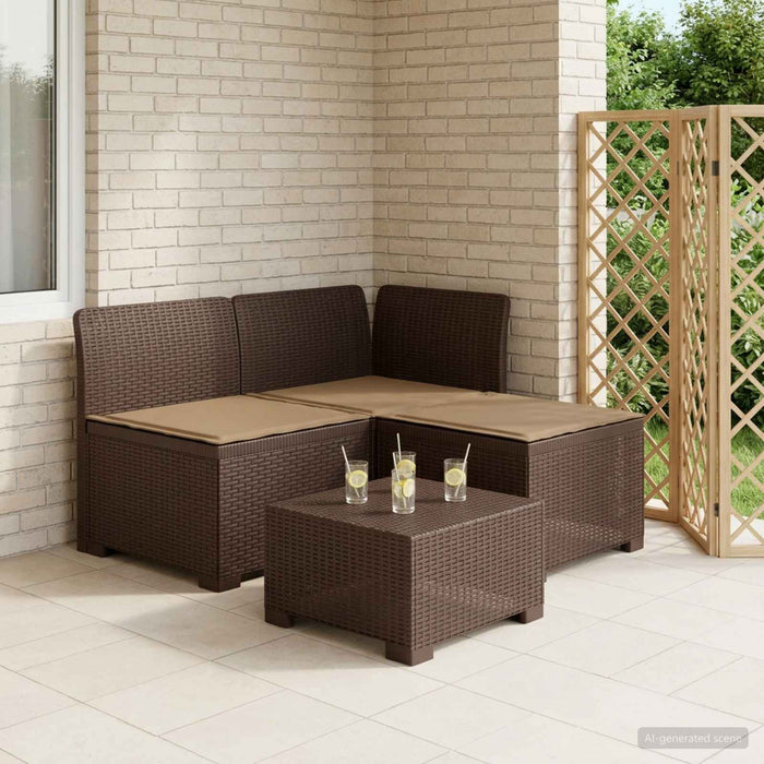 Sofa de grădină cu 3 locuri, cu perne, aspect de rattan PP Maro WALTI