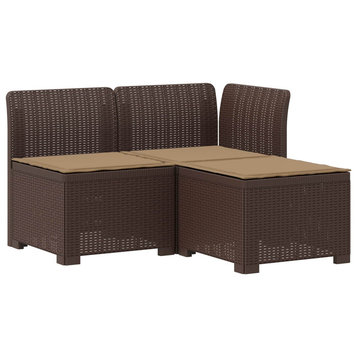 Sofa de grădină cu 3 locuri, cu perne, aspect de rattan PP Maro WALTI