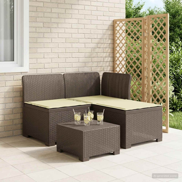 Sofa de grădină cu 3 locuri, cu perne, aspect de rattan PP WALTI