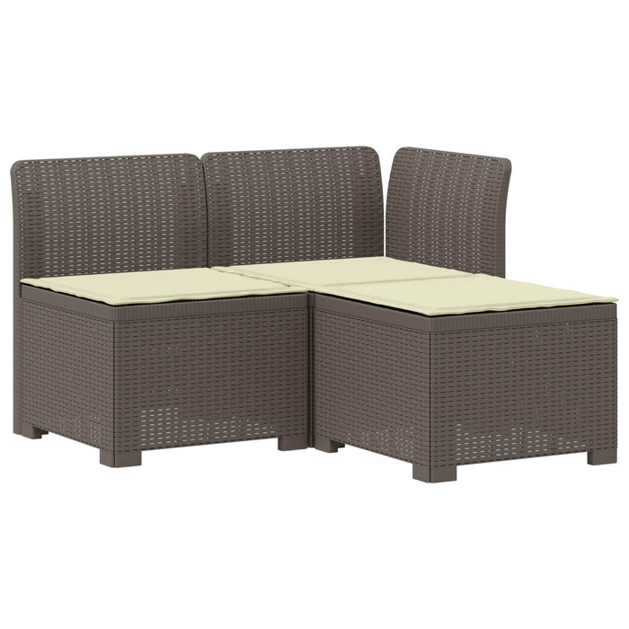 Sofa de grădină cu 3 locuri, cu perne, aspect de rattan PP WALTI