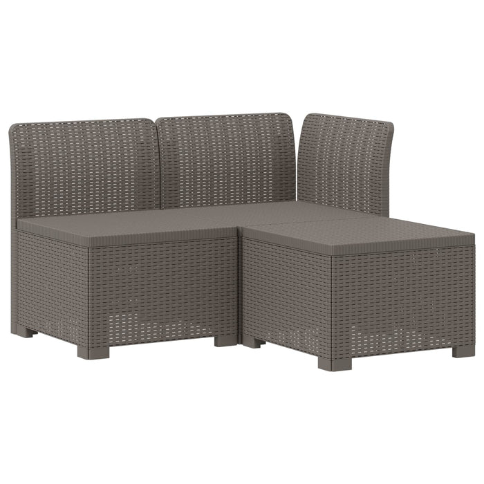 Sofa de grădină cu 3 locuri, cu perne, aspect de rattan PP WALTI