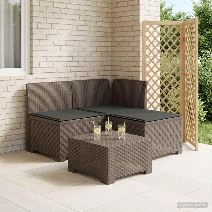 Sofa de grădină cu 3 locuri, cu perne, aspect de rattan PP WALTI