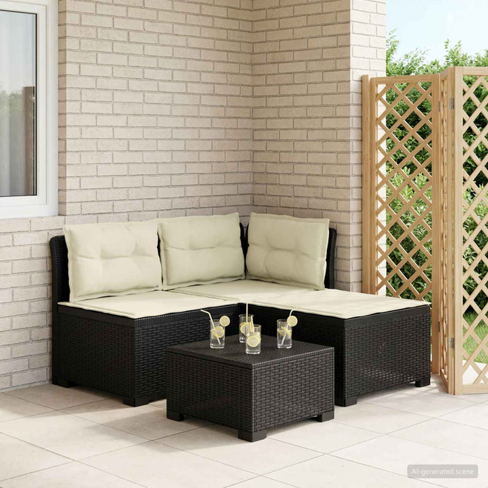 Sofa de grădină cu 3 locuri, cu perne, aspect de rattan PP WALTI