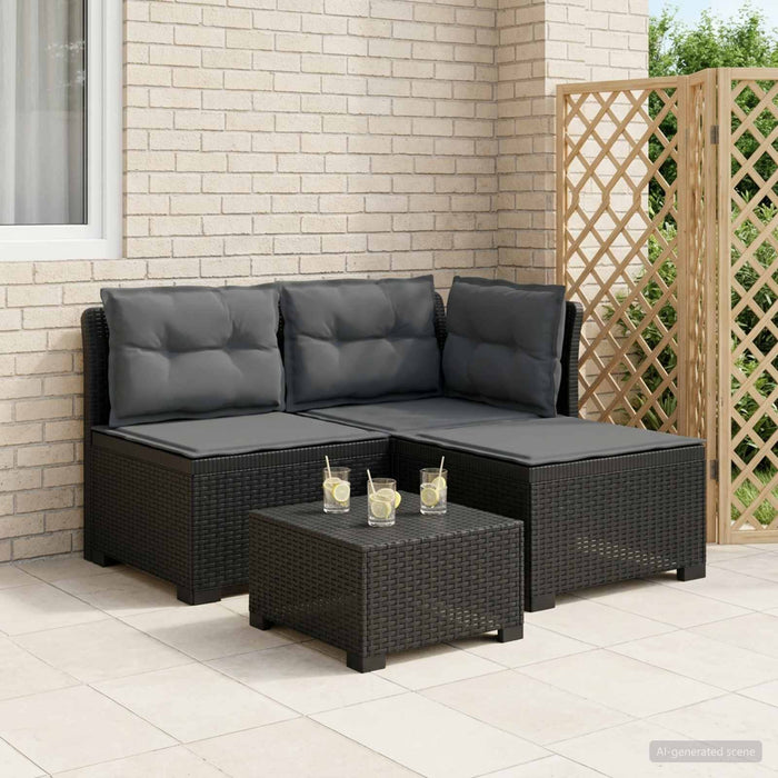Sofa de grădină cu 3 locuri, cu perne, aspect de rattan PP WALTI