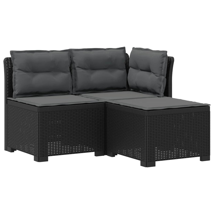 Sofa de grădină cu 3 locuri, cu perne, aspect de rattan PP WALTI