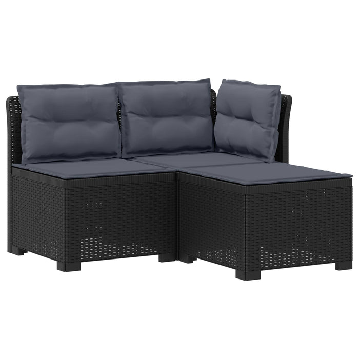 Sofa de grădină cu 3 locuri, cu perne, aspect de rattan PP WALTI