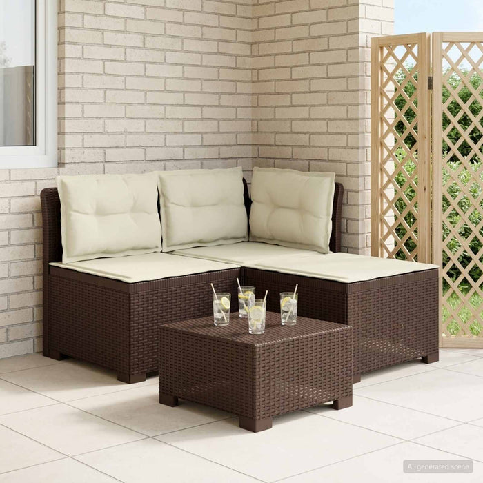 Sofa de grădină cu 3 locuri, cu perne, aspect de rattan PP Maro WALTI