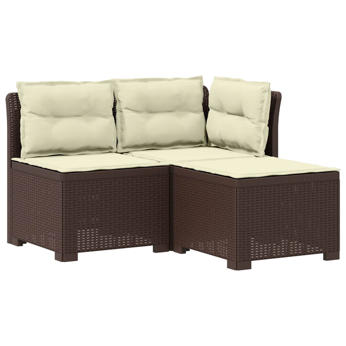 Sofa de grădină cu 3 locuri, cu perne, aspect de rattan PP Maro WALTI