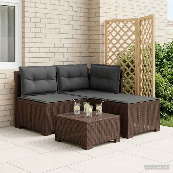 Sofa de grădină cu 3 locuri, cu perne, aspect de rattan PP Maro WALTI