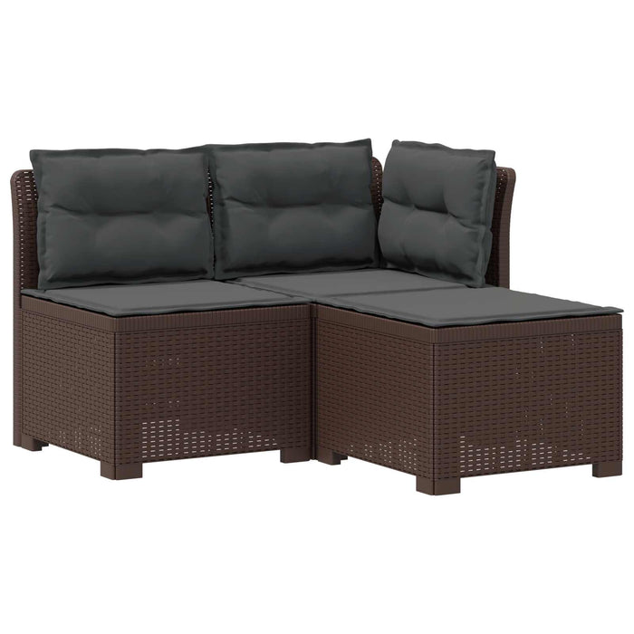 Sofa de grădină cu 3 locuri, cu perne, aspect de rattan PP Maro WALTI