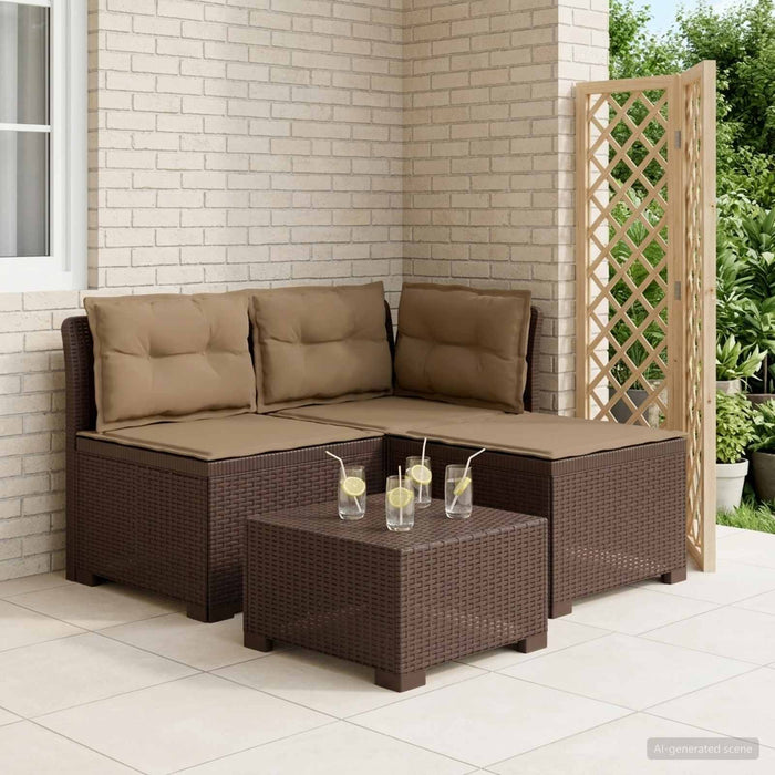 Sofa de grădină cu 3 locuri, cu perne, aspect de rattan PP Maro WALTI