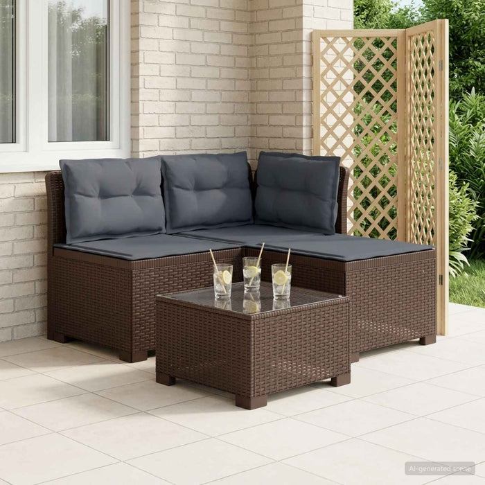 Sofa de grădină cu 3 locuri, cu perne, aspect de rattan PP Maro WALTI