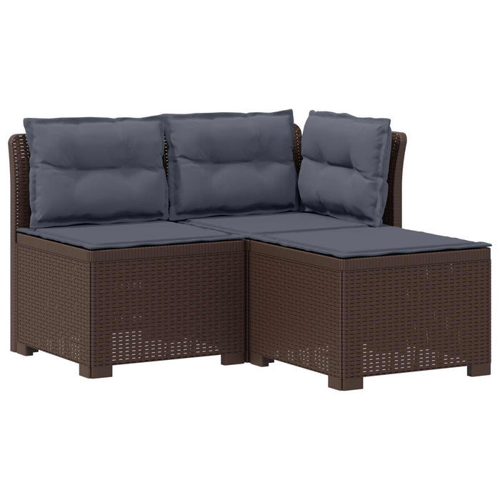 Sofa de grădină cu 3 locuri, cu perne, aspect de rattan PP Maro WALTI