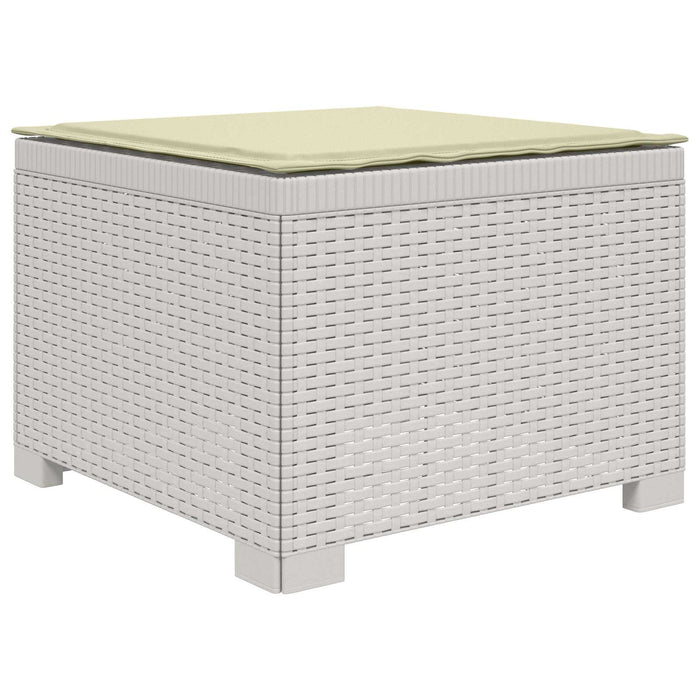 Sofa de grădină cu 3 locuri, cu perne, aspect de rattan PP Alb WALTI