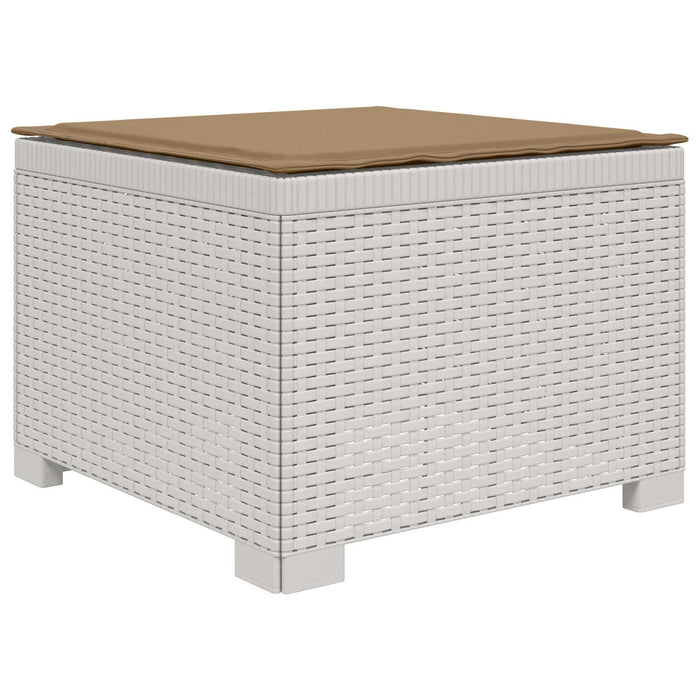 Sofa de grădină cu 3 locuri, cu perne, aspect de rattan PP Alb WALTI