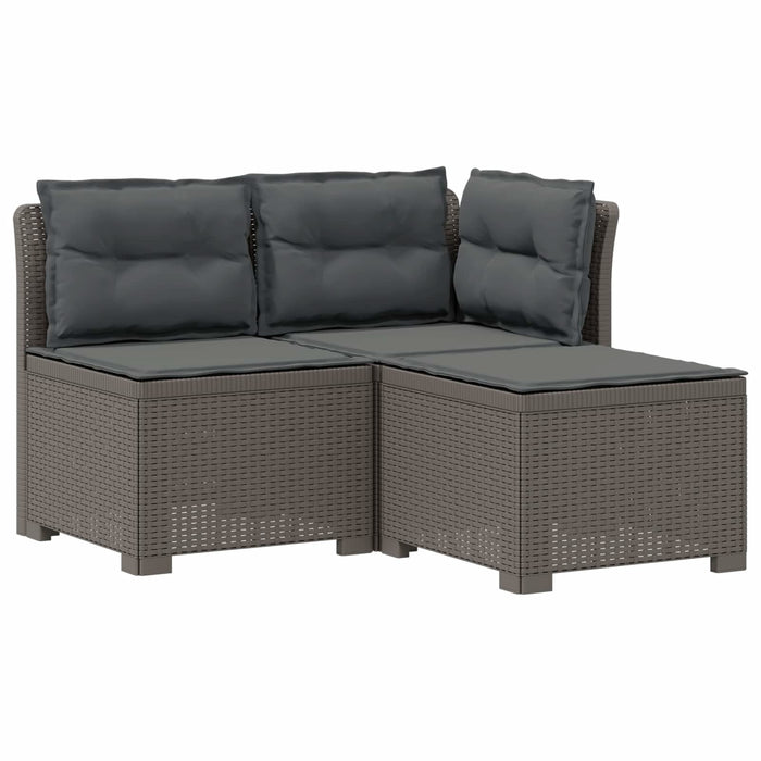 Sofa de grădină cu 3 locuri, cu perne, aspect de rattan PP WALTI