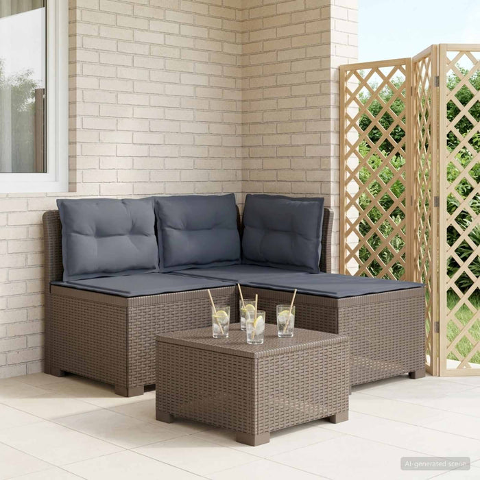 Sofa de grădină cu 3 locuri, cu perne, aspect de rattan PP WALTI