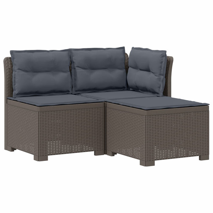 Sofa de grădină cu 3 locuri, cu perne, aspect de rattan PP WALTI