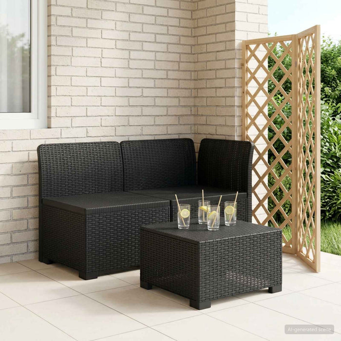 Canapea de Grădină cu 2 Locuri Aspect Rattan PP Antracit WALTI