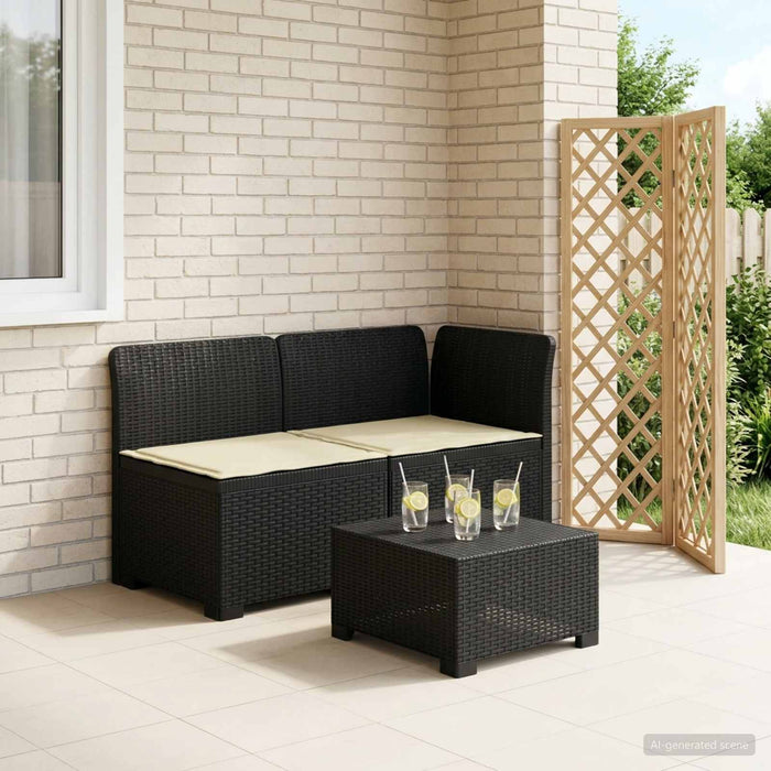 Canapea de Grădină cu 2 Locuri cu Perne Aspect Rattan PP WALTI