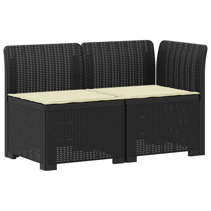 Canapea de Grădină cu 2 Locuri cu Perne Aspect Rattan PP WALTI