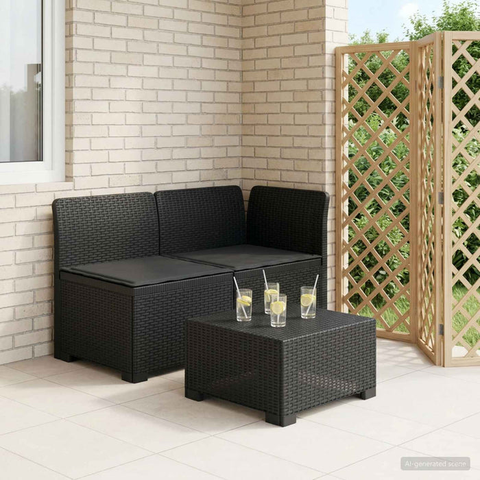 Canapea de Grădină cu 2 Locuri cu Perne Aspect Rattan PP WALTI