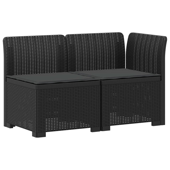Canapea de Grădină cu 2 Locuri cu Perne Aspect Rattan PP WALTI