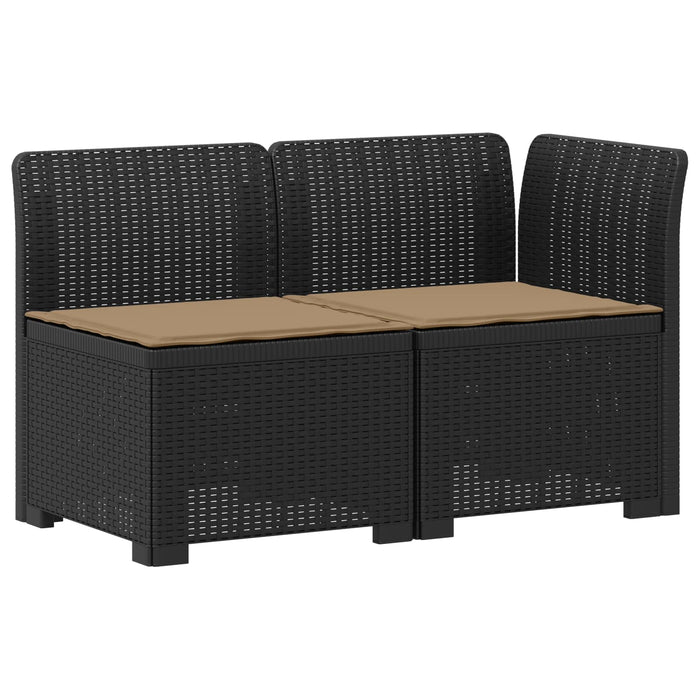 Canapea de Grădină cu 2 Locuri cu Perne Aspect Rattan PP WALTI