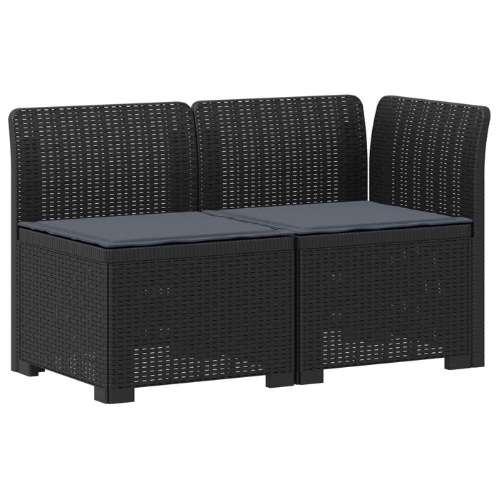 Canapea de Grădină cu 2 Locuri cu Perne Aspect Rattan PP WALTI
