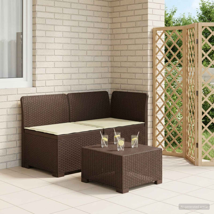 Canapea de Grădină cu 2 Locuri cu Perne Aspect Rattan PP Maro WALTI
