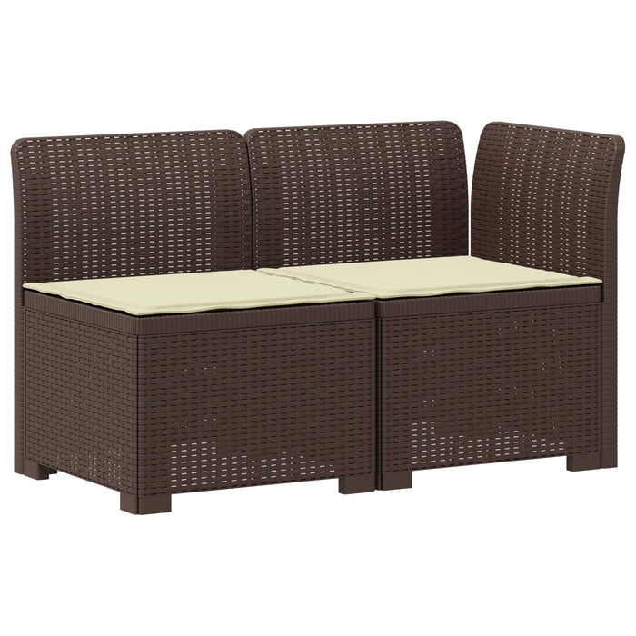 Canapea de Grădină cu 2 Locuri cu Perne Aspect Rattan PP Maro WALTI