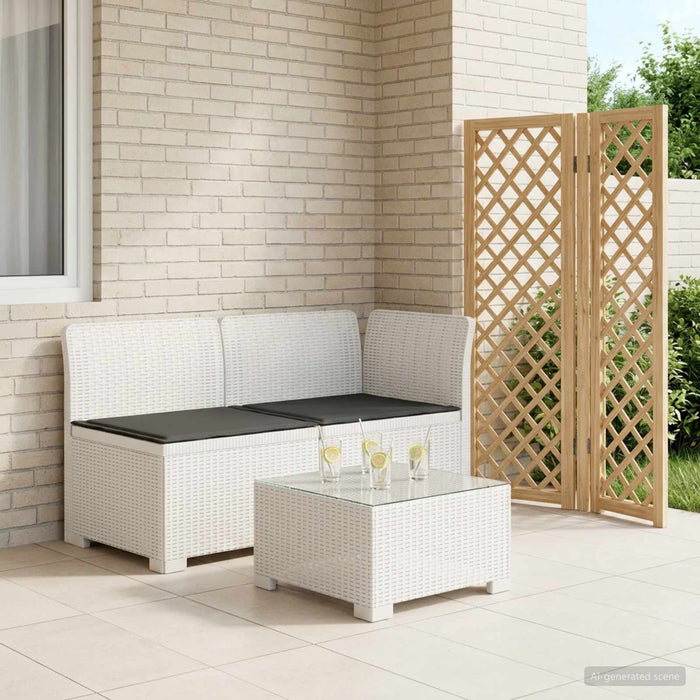 Canapea de Grădină cu 2 Locuri cu Perne Aspect Rattan PP Alb WALTI