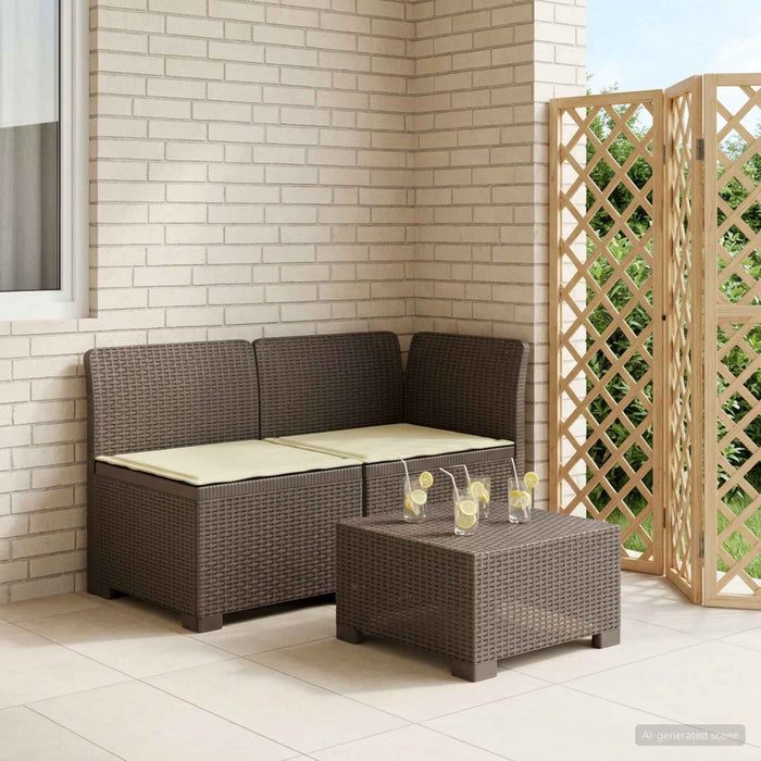 Canapea de Grădină cu 2 Locuri cu Perne Aspect Rattan PP WALTI