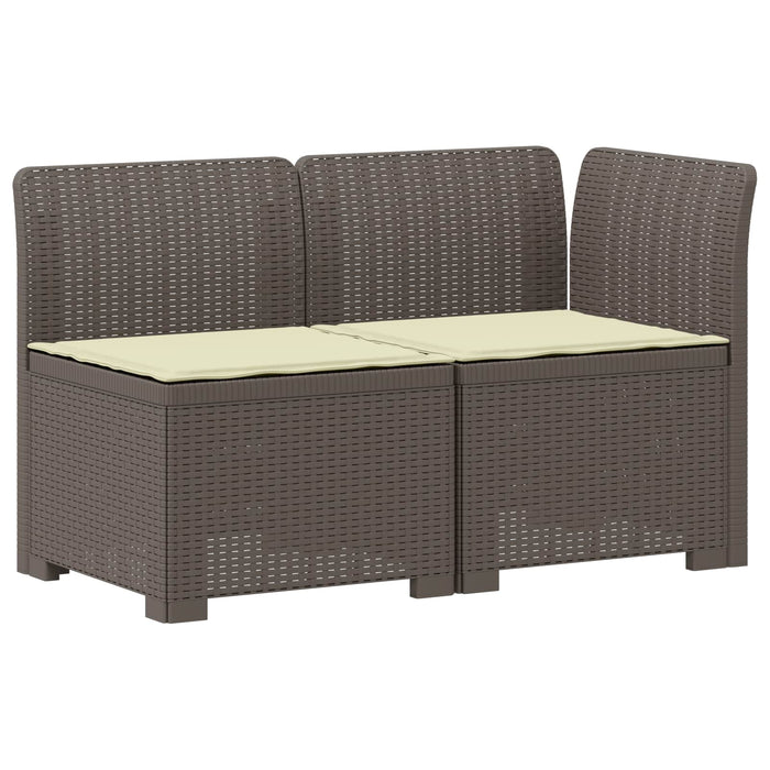 Canapea de Grădină cu 2 Locuri cu Perne Aspect Rattan PP WALTI