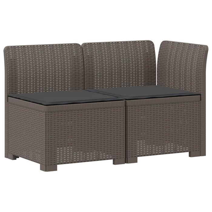 Canapea de Grădină cu 2 Locuri cu Perne Aspect Rattan PP WALTI