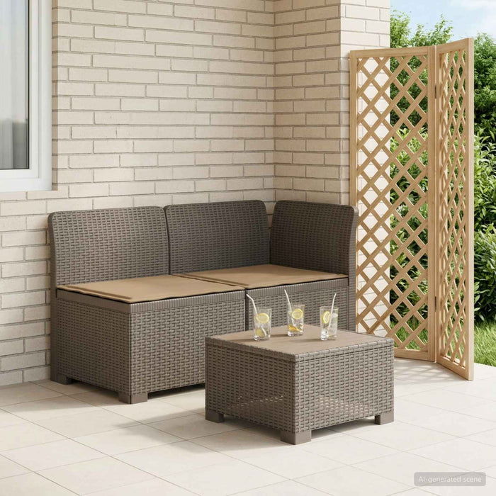 Canapea de Grădină cu 2 Locuri cu Perne Aspect Rattan PP WALTI