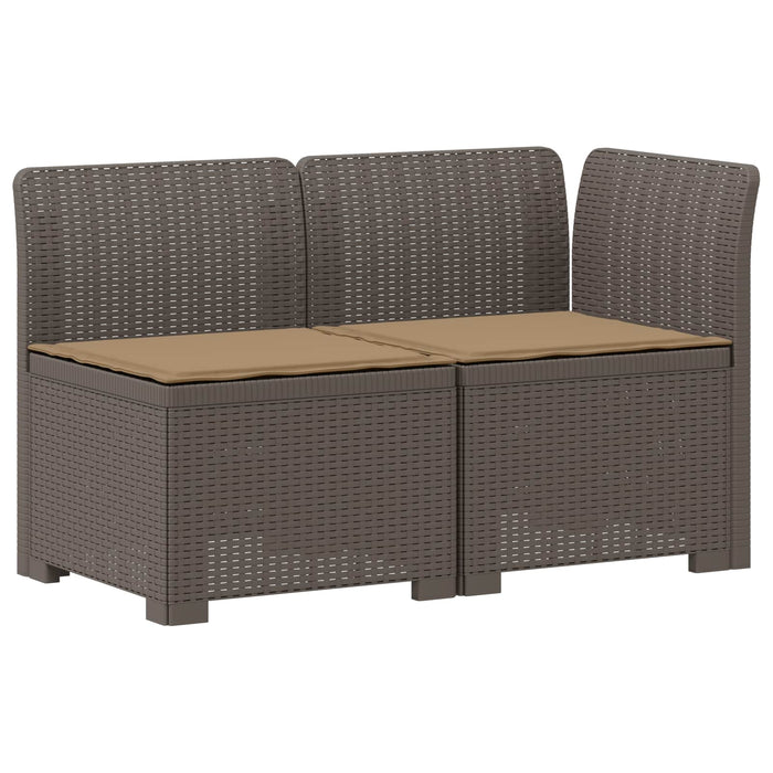 Canapea de Grădină cu 2 Locuri cu Perne Aspect Rattan PP WALTI