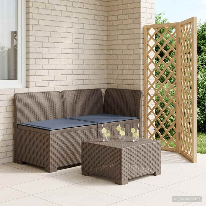 Canapea de Grădină cu 2 Locuri cu Perne Aspect Rattan PP WALTI