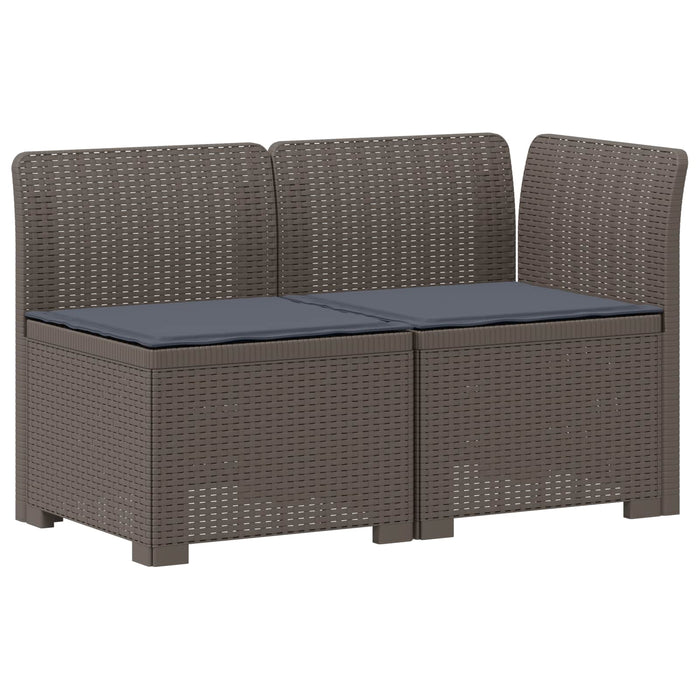 Canapea de Grădină cu 2 Locuri cu Perne Aspect Rattan PP WALTI
