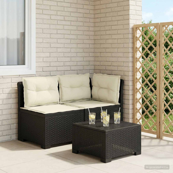 Canapea de Grădină cu 2 Locuri cu Perne Aspect Rattan PP WALTI