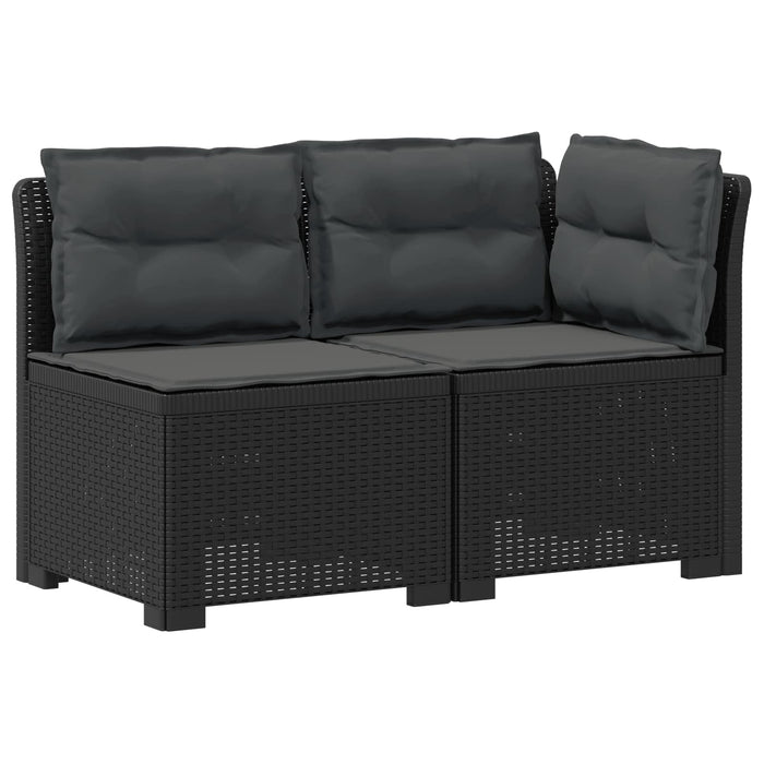 Canapea de Grădină cu 2 Locuri cu Perne Aspect Rattan PP WALTI