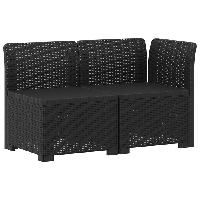 Canapea de Grădină cu 2 Locuri cu Perne Aspect Rattan PP WALTI
