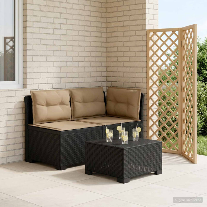 Canapea de Grădină cu 2 Locuri cu Perne Aspect Rattan PP WALTI