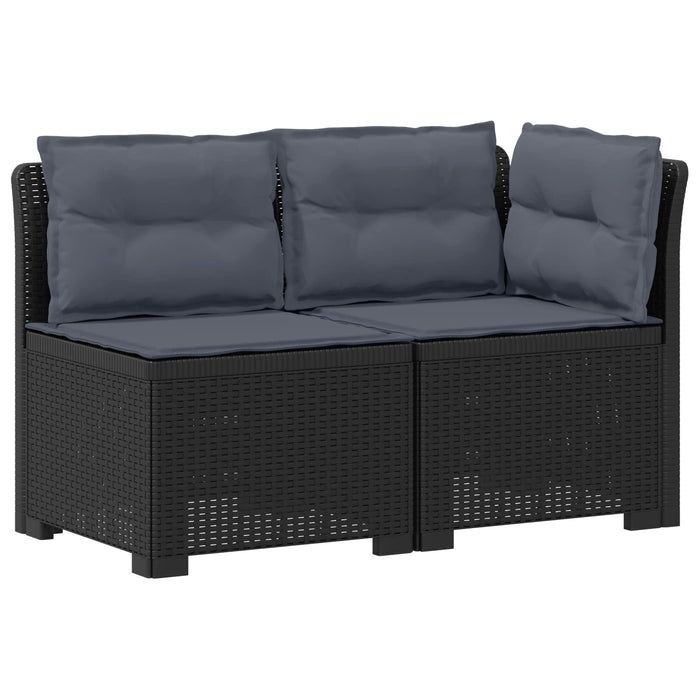 Canapea de Grădină cu 2 Locuri cu Perne Aspect Rattan PP WALTI