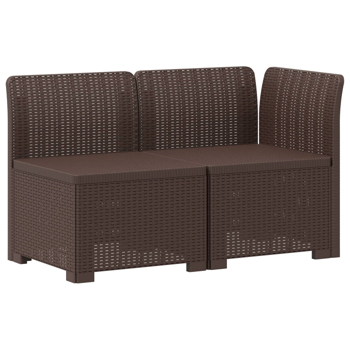 Canapea de Grădină cu 2 Locuri cu Perne Aspect Rattan PP Maro WALTI