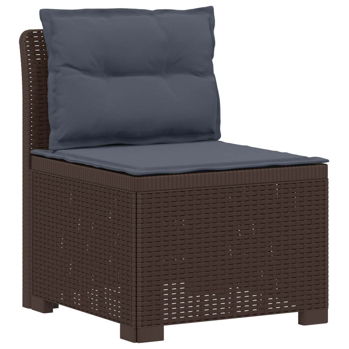 Canapea de Grădină cu 2 Locuri cu Perne Aspect Rattan PP Maro WALTI
